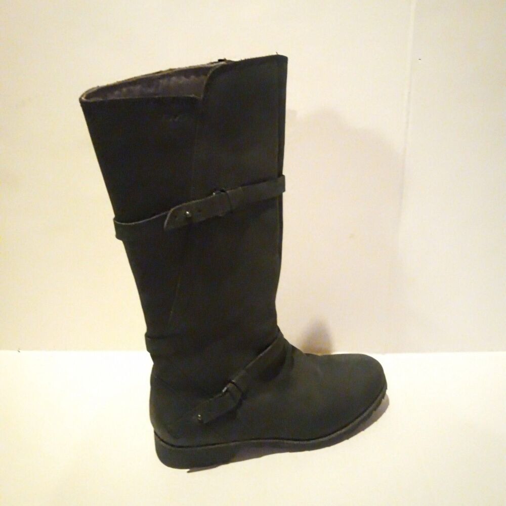 Teva De La Vina Leather Riding Boots-Size 7.5-Waterproof-Mid Calf-Full Zip